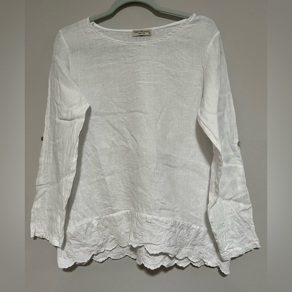 Terzi Millennio Linen Tunic Top Size Small Made in Italy Coastal Beach - Picture 1 of 8